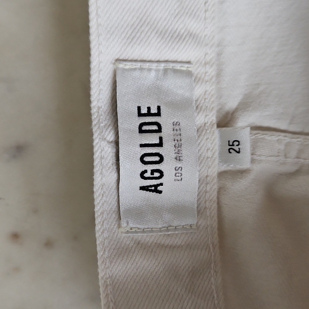 AGOLDE High Rise Straight Jeans in White - Picture 6 of 8